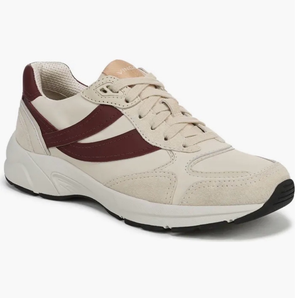 Vince Women's Beige and Maroon Sneakers